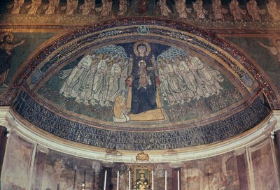 Papa Pasquale I (817-24) ai piedi della Vergine e del Bambino, dall